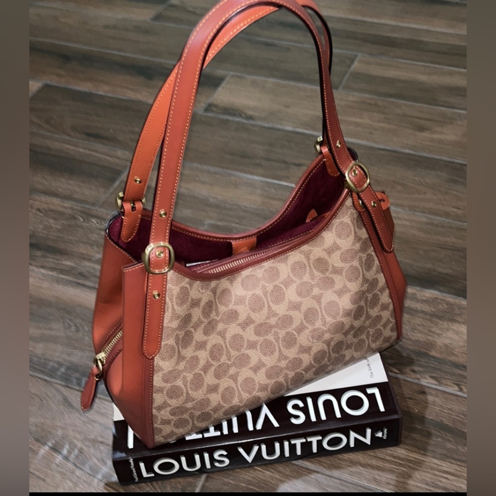 NWT Coach Coated Canvas Signature Logo Lori Shoulder Bag - Picture 2 of 6